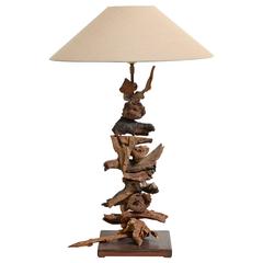 Naturally Driftwood Table Lamp, USA, circa 1970s