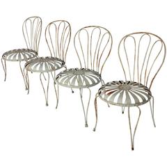 1930s French Sunburst Garden Chairs by Francois Carre