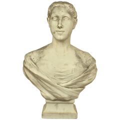 18th or 19th Century White Marble Bust of a Young Woman 5