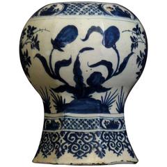 Dutch Delft Blue and White Baluster Vase 