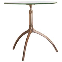 Adjustable Chrome and Glass Table by Rizatto