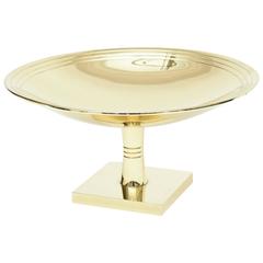 Vintage Tommi Parzinger Modernist Polished Brass Pedestal Bowl