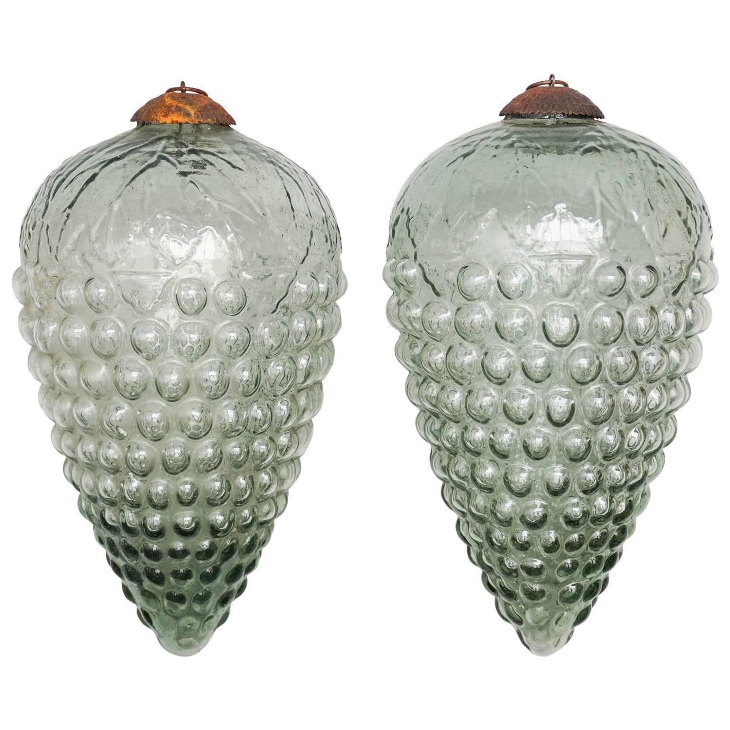 Set of Large 12" Glass Grape Kugel Christmas Ornaments at 1stdibs