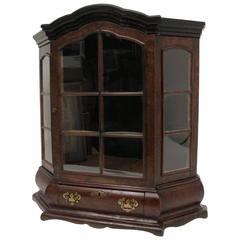 19th Century Dutch Miniature Walnut Cabinet Vitrine 8