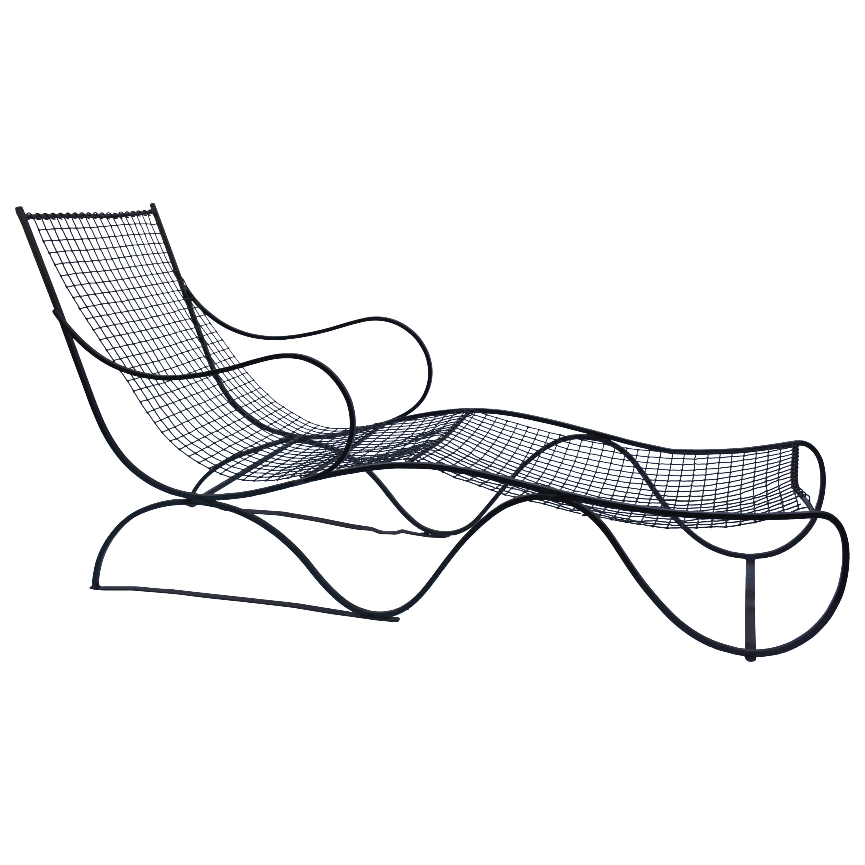 Vintage Wrought Iron Chaise Longue For Sale at 1stDibs