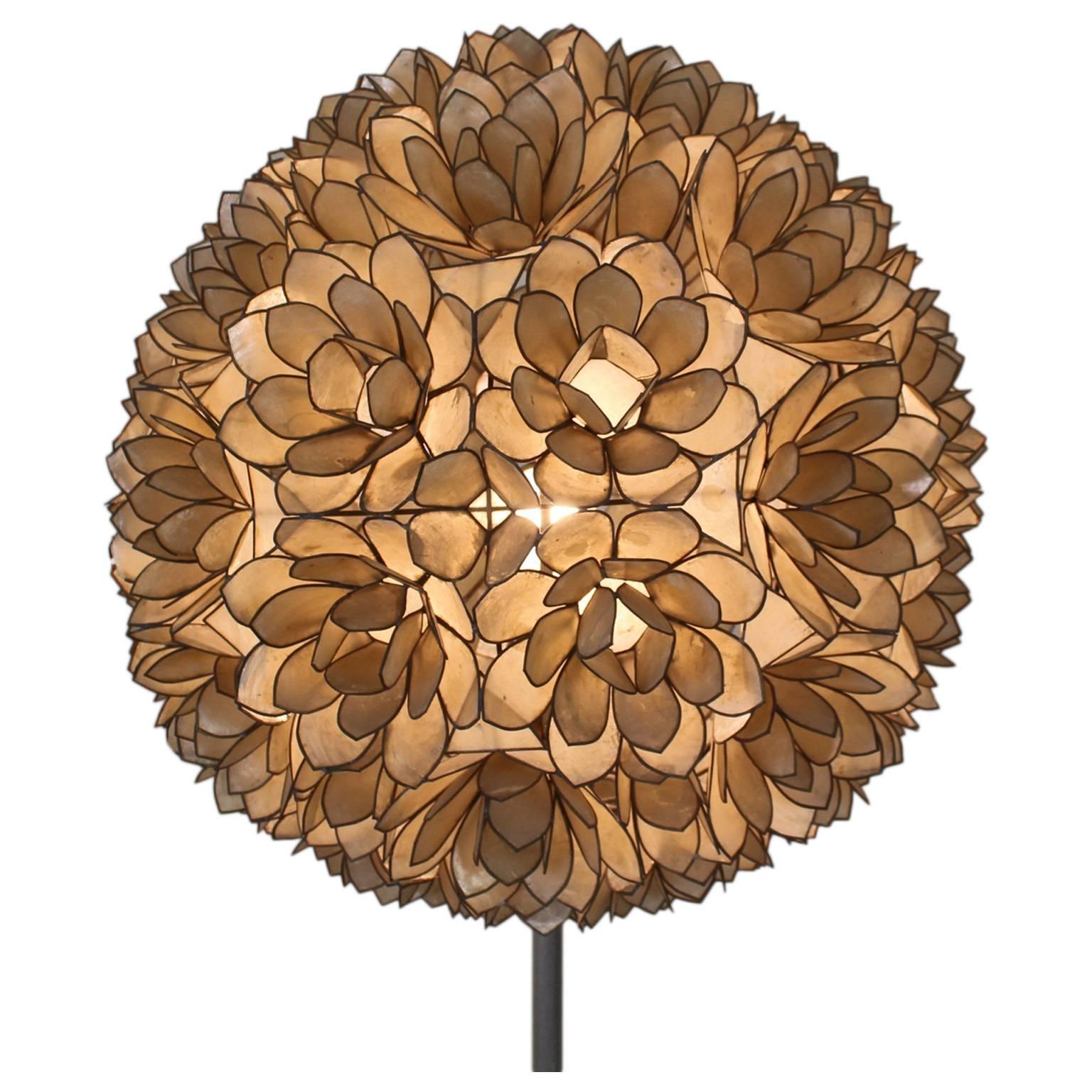 All Original Mother-of-pearl Flower Ball Floor Lamp