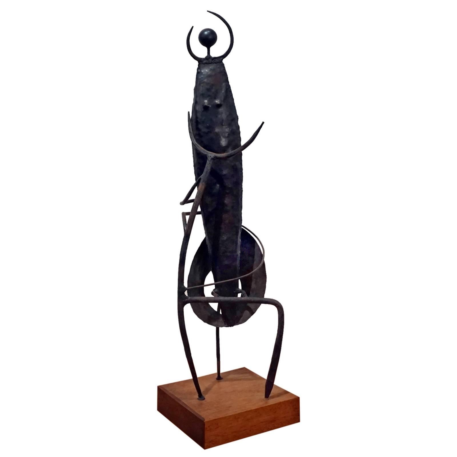 Modernist Welded Steel Sculpture by Charles Luedtke For Sale