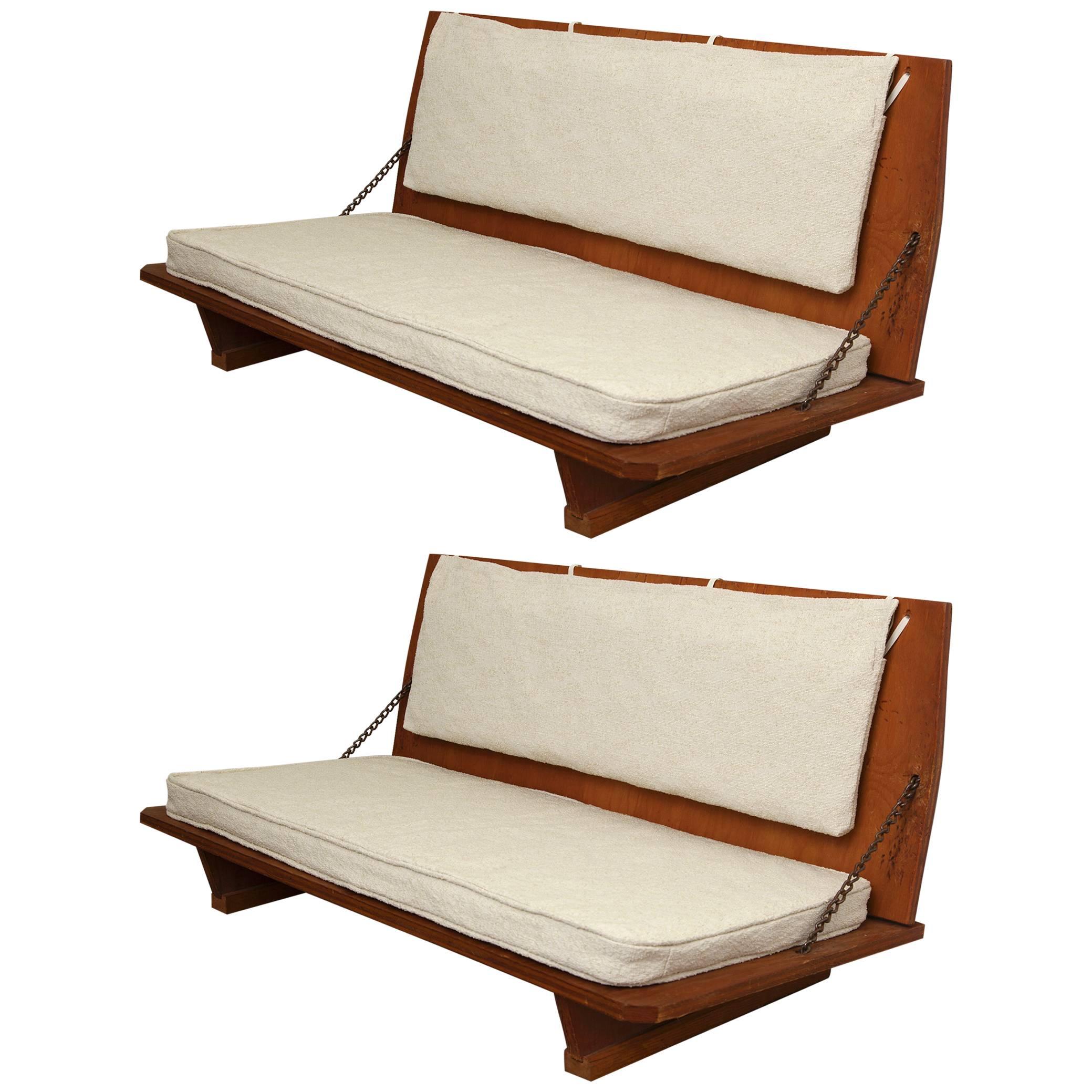 Pair of "Unitarian" Benches by Frank Lloyd Wright, USA 1951 For Sale