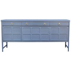 French Blue Grey Sideboard with Brass Hardware