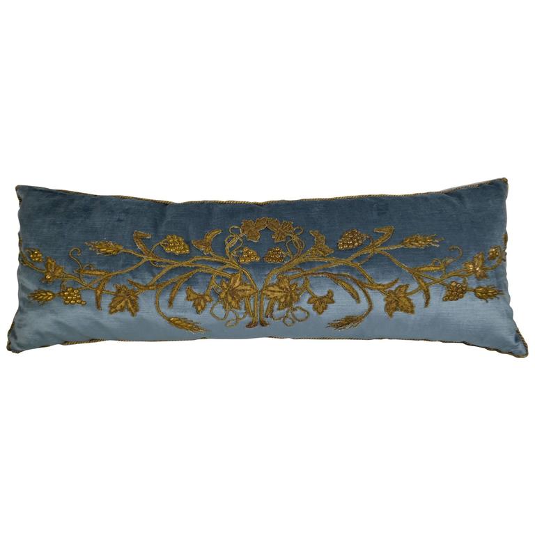 Antique Gold Metallic Appliqué Pillow at 1stdibs