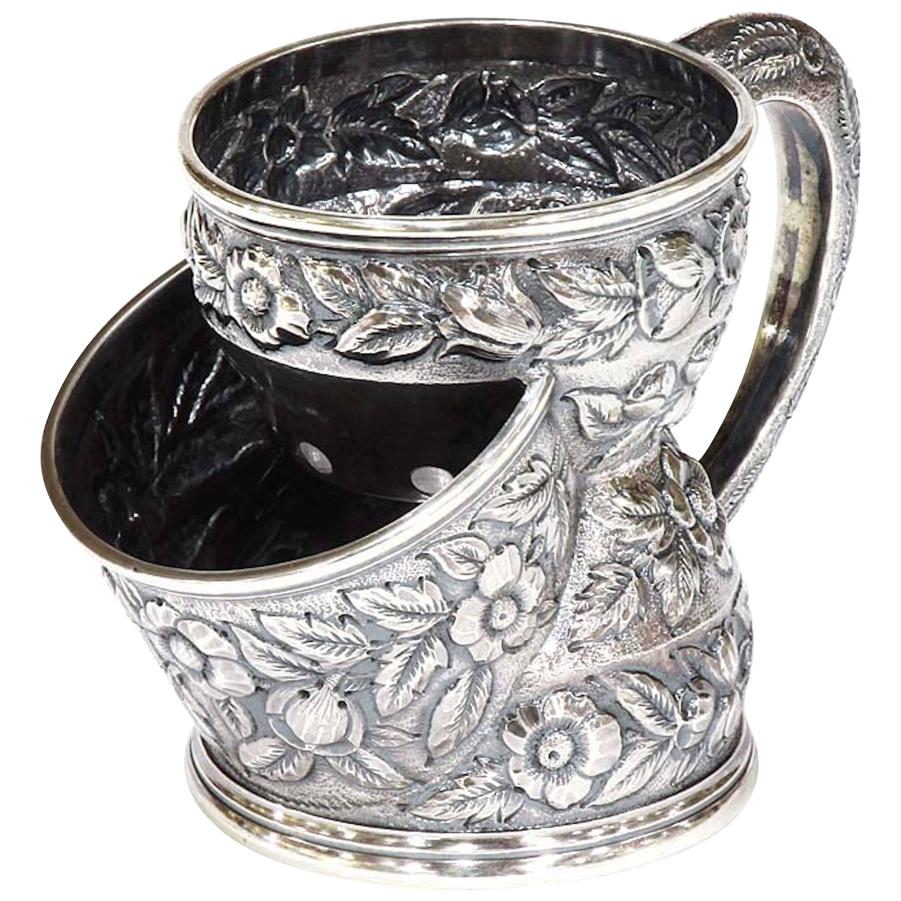 Black Starr and Frost Sterling Repouse Shaving Mug