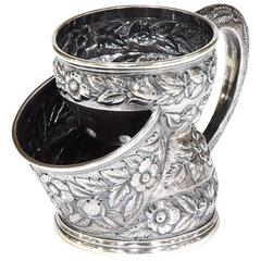 Antique Black Starr and Frost Sterling Repouse Shaving Mug