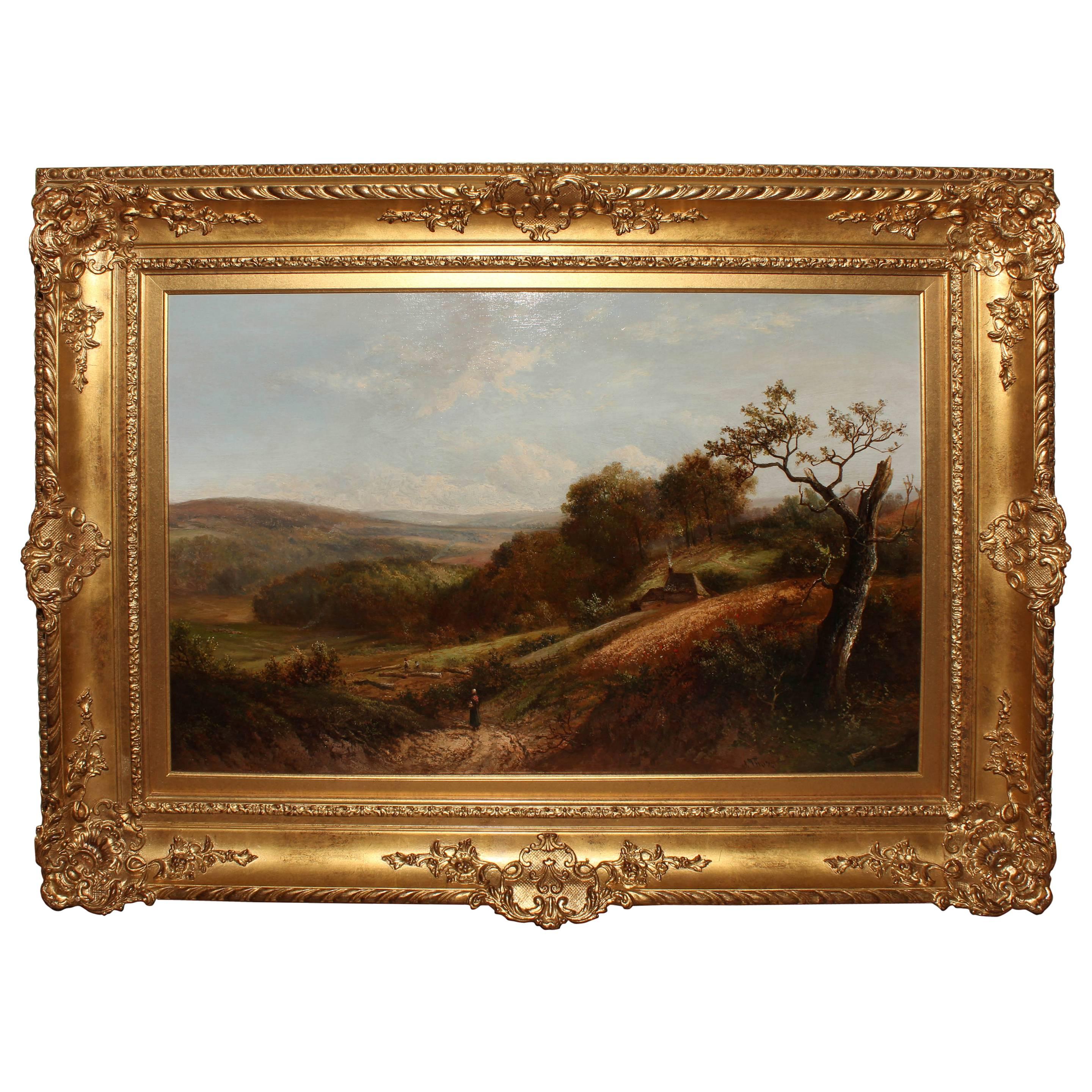 “A Tranquil Valley" Oil by Joseph Thors For Sale