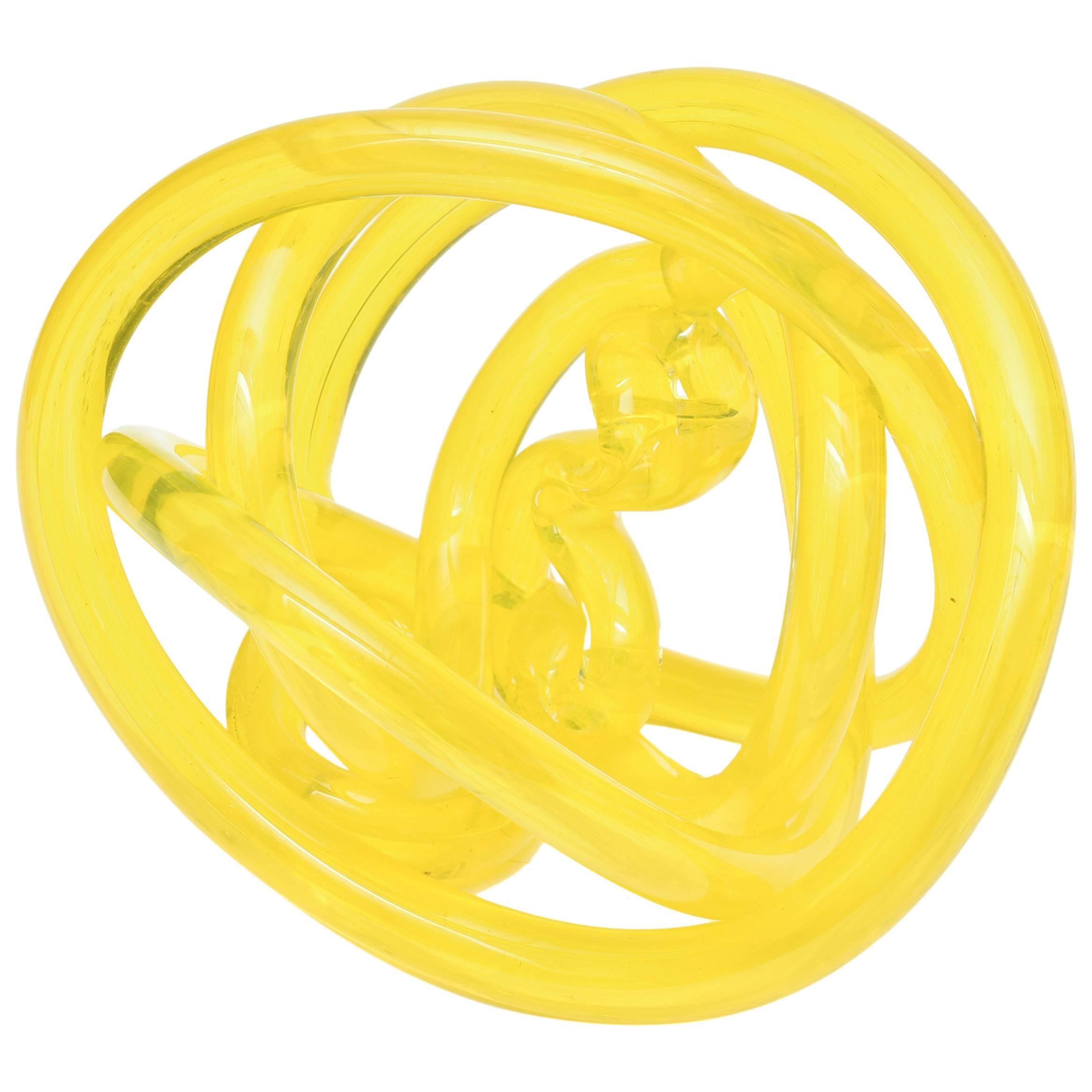 Italian Murano Cenedese Glass Twisted Circular Knot Sculpture