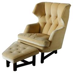 Janus Wing Chair and Ottoman by Edward Wormley for Dunbar