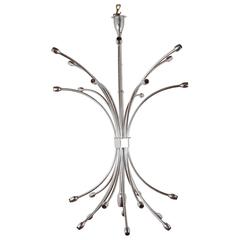 Chrome Up and Down Chandelier in the Style of Sarfatti
