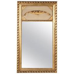 Art Deco Era French Giltwood Trumeau Mirror with Stylized Louis XVI Urn 12