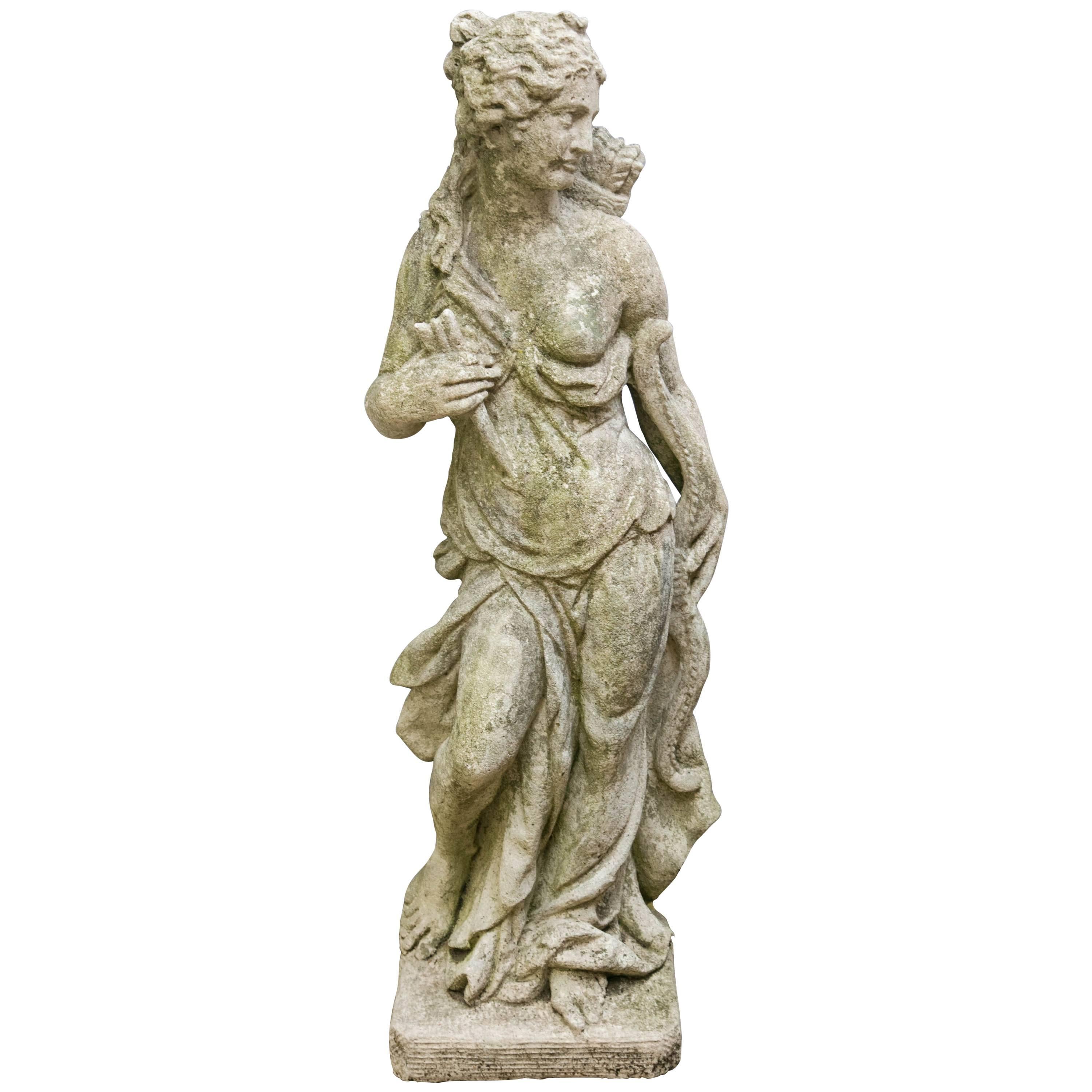 Cast  Stone Figure  of Diana For Sale