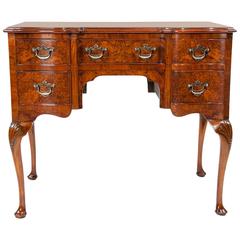 Antique Burr Walnut Serpentine Fronted Lowboy