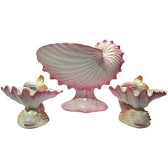 Wedgwood Pink Pearlware Footed Nautilus Centerpiece
