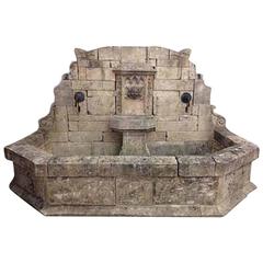 Antique Wall Fountain with Cherub Face