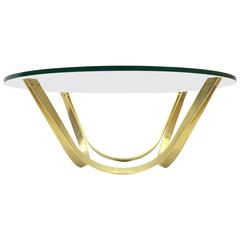 Roger Sprunger Brass and Glass Coffee Table, Dunbar 1960s