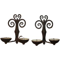 Beautiful Pair of Iron Sconces