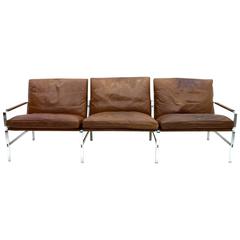 Steel and Leather Sofa by Fabricius & Kastholm, FK 6720, Kill International