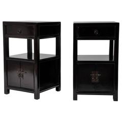 Pair of Chinese Square-Corner Display Cabinets