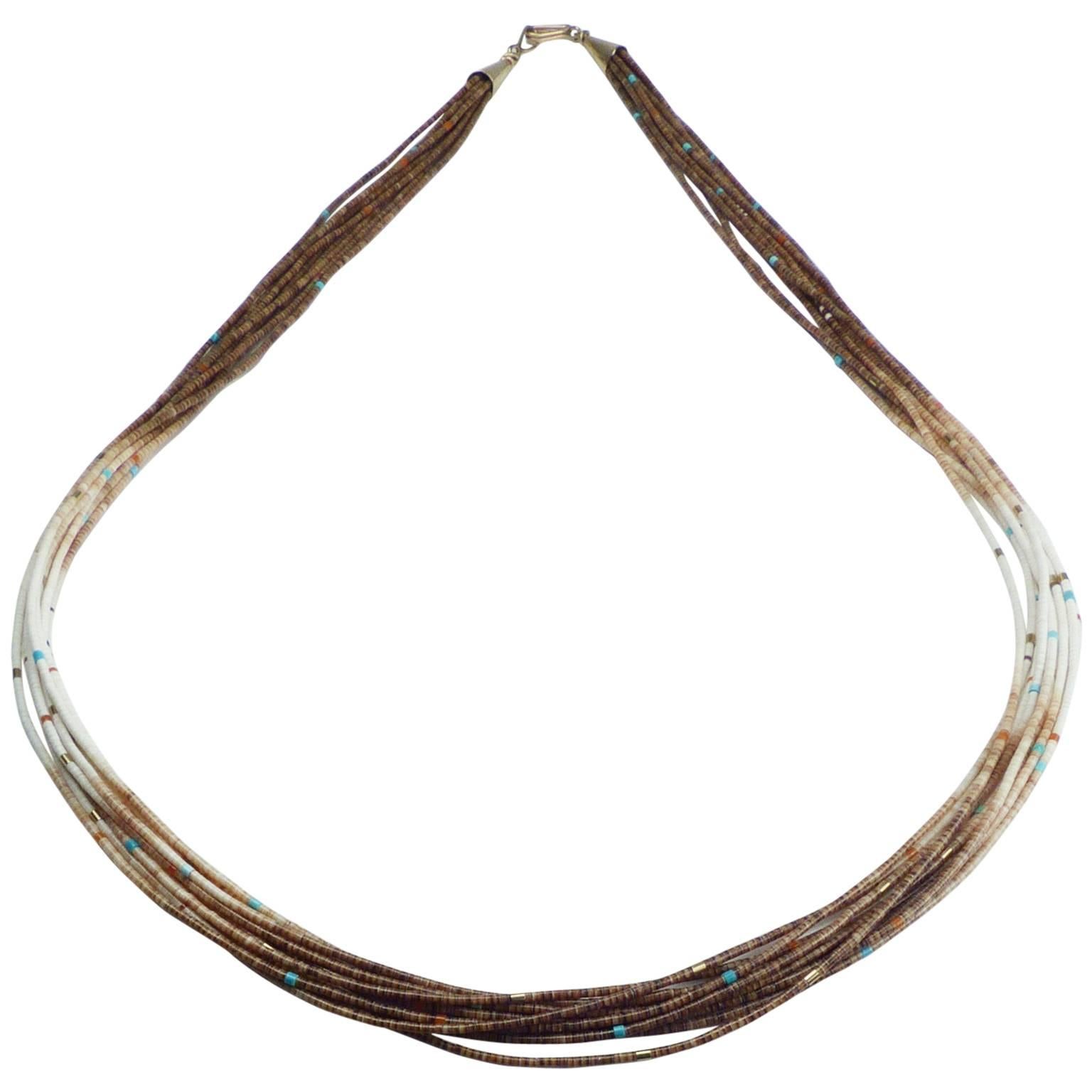 Ten Strand Heishi Necklace by Charles Lovato, circa 1970