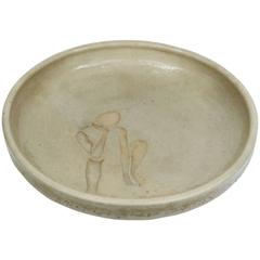 Used Bowl with Seated Figure by Roxanne Swentzell, circa 1975