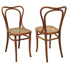J & Paire de chaises en bois courbé de J.Khon:: circa 1900