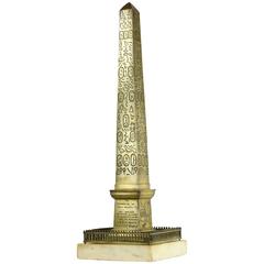 Gilded Bronze Architectural Model of the Luxor Obelisk, Paris, circa 1840