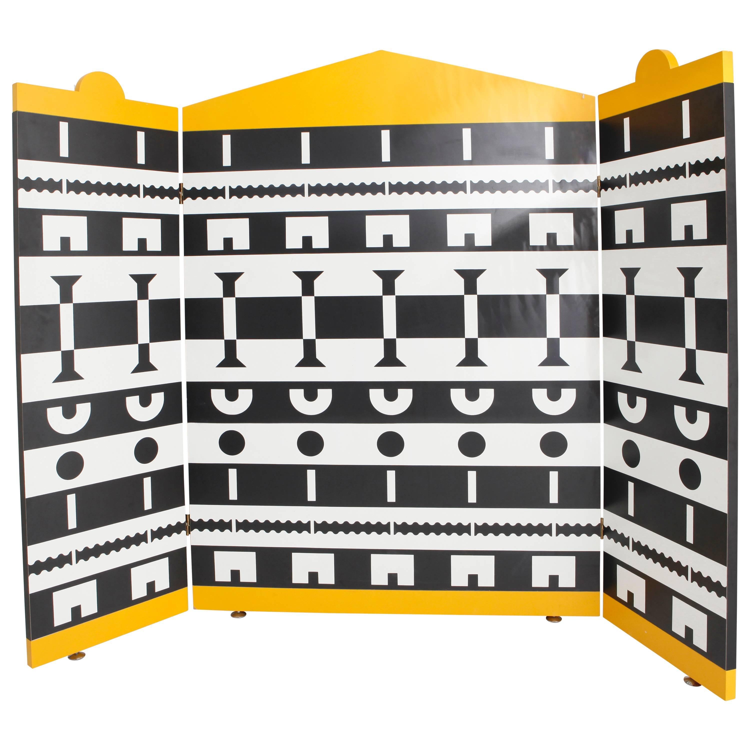 Three-Panel Screen by Alessandro Mendini for the Ollo Collection For Sale
