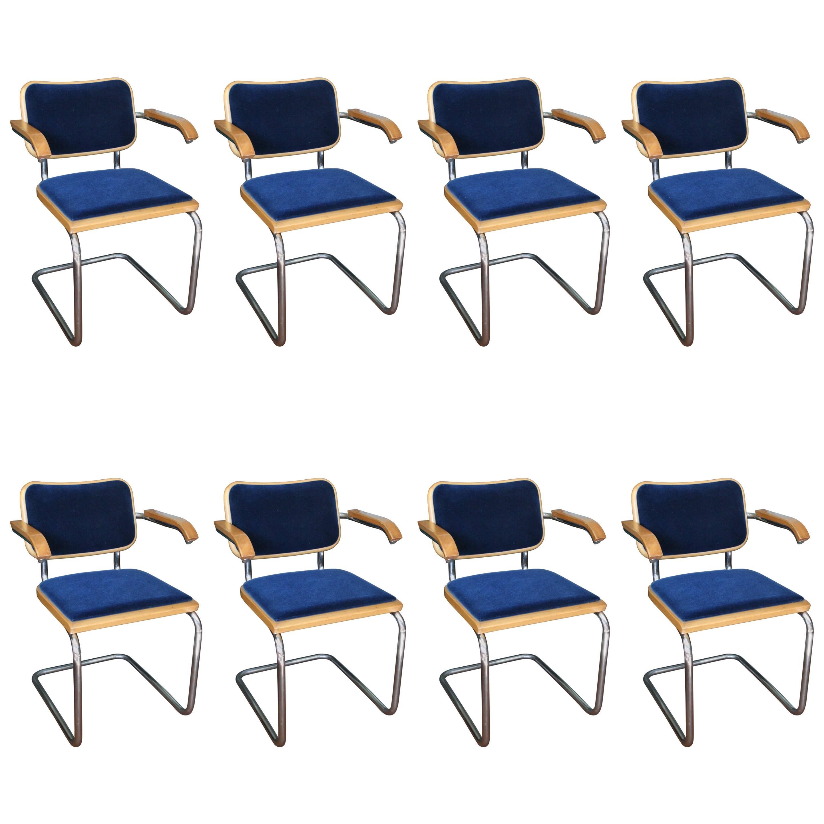 Set of 8 Marcel Breuer Cesca Armchairs for Knoll
