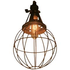 Great Round Industrial Cage Pendant Lamp Antique Great Round Industrial Cage Pendant Lamp