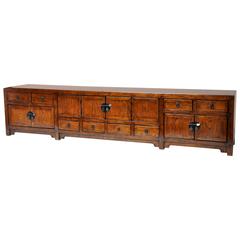Chinese Square-Corner Low Cabinet