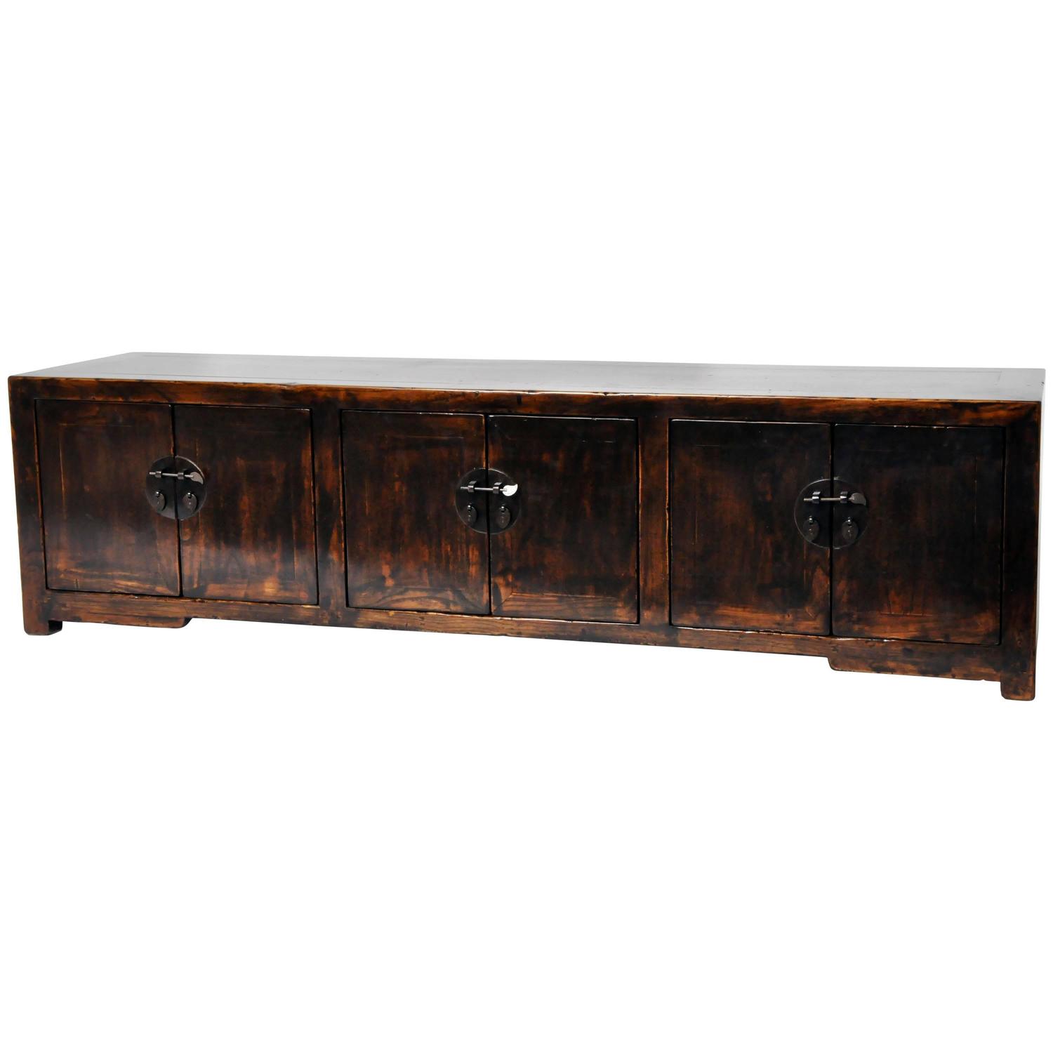 Chinese Square-Corner Low Cabinet at 1stdibs