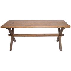 Pine and Oak Trestle Table