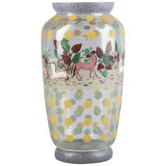 Enameled Glass Vase, circa 1910