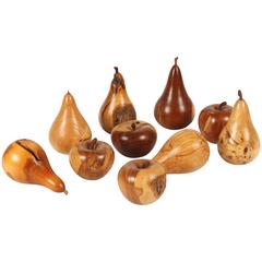 Set of 8 French Specimen Wood Apples and Pears