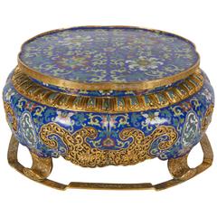 Antique Chinese Cloisonné and Champleve Enamel Scholor's Table