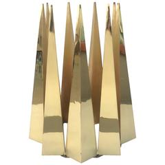 Polished Brass Sculpted Table Base
