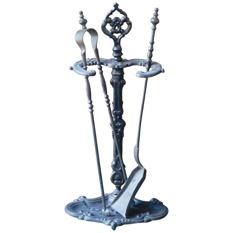 19th Century French Fireplace Tool Set and Stand, Fire Tools at 1stDibs