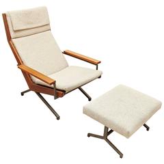 Rob Parry Easy Chair and Footstool for Gelderland Netherlands, circa 1960