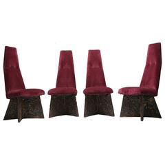 Adrian Pearsall Brutalist Dining Chairs, Set of Four