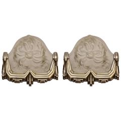 Pair of French Art Deco Wall Sconces Signed by Sabino 2
