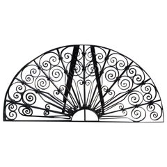 American Wrought Iron Decorative Window Transom or Gate, Circa 1820