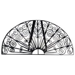 Antique American Wrought Iron Decorative Window Transom or Gate, Circa 1820 