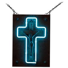 Neon Christ and Crucifix